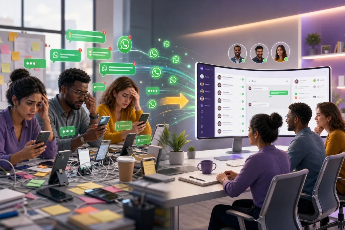 Problem: chat chaos across devices — Solved: one Business API inbox and official number